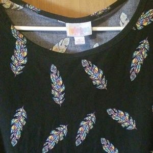 LuLaRoe Unicorn feather high low T- shirt dress